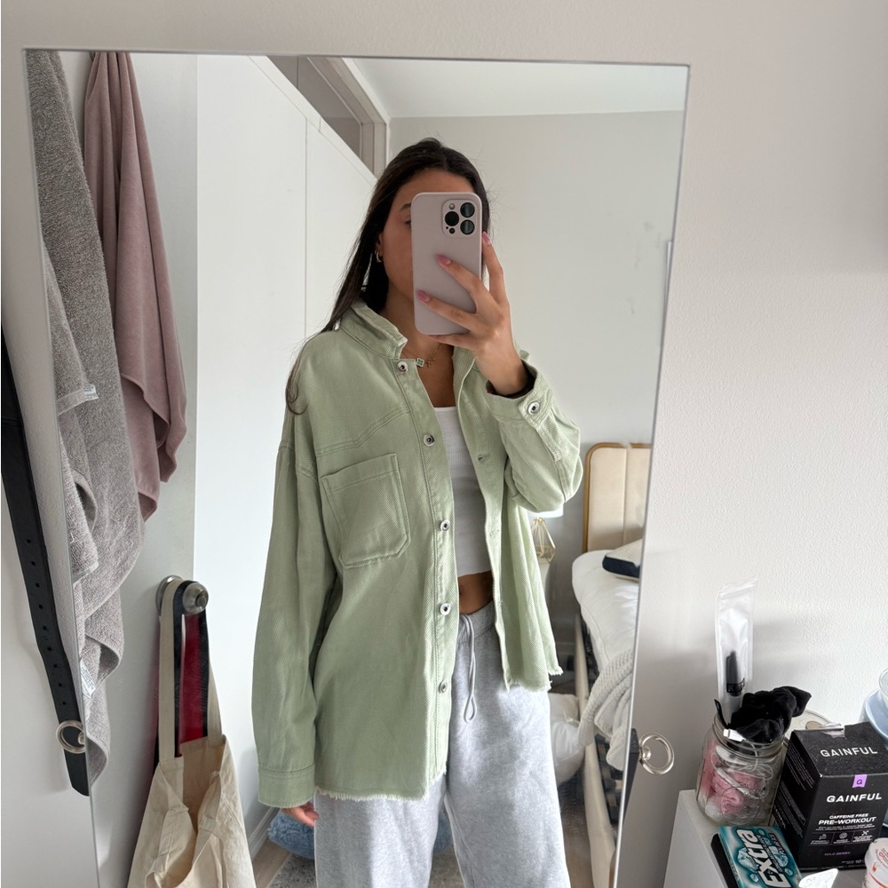 Green Zara corduroy jacket #corduroyjacket